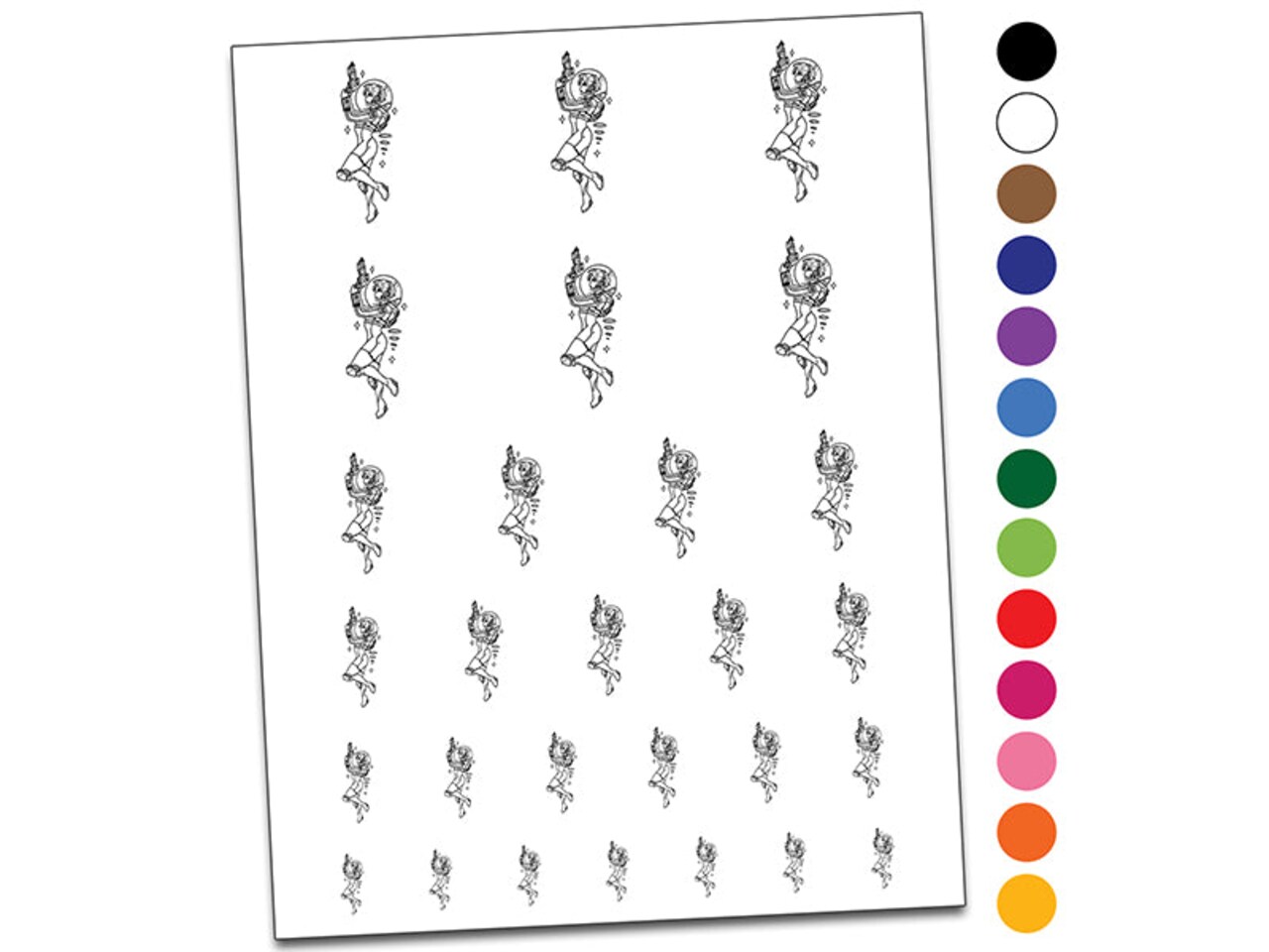 Pin-Up Space Woman Science Fiction Temporary Tattoo Water Resistant Fake Body Art Set Collection